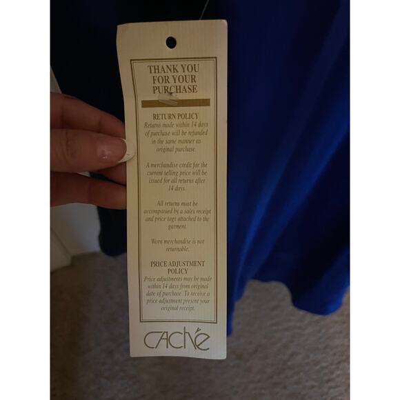 Caché Royal Blue Beaded Halter Evening Gown | Size 8 | NWT Formal Dress - Picture 4 of 7